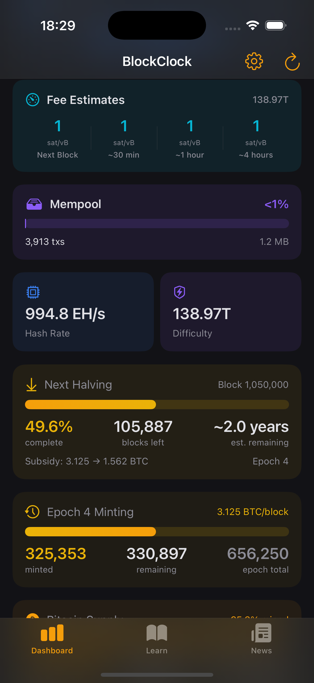 Fee Estimates & Mempool