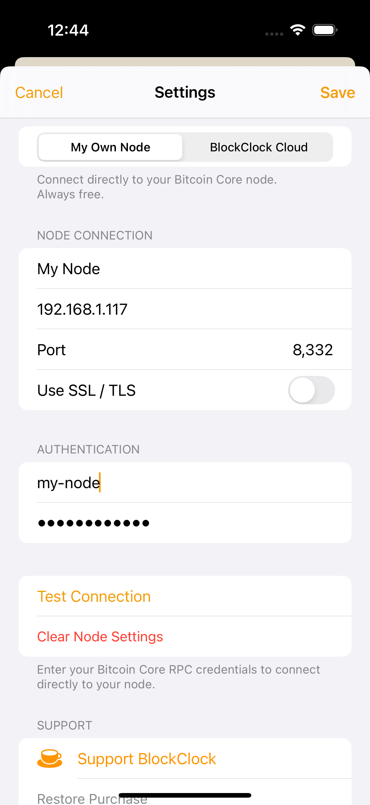 Own Node Dashboard